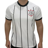 Camiseta Corinthians Branca Com Listra Licenciada Spr