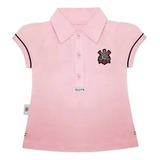 Camiseta Corinthians Rosa Infantil Polo Pequeno Torcedor