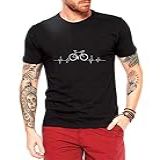 Camiseta Criativa Urbana Bicicleta Ciclismo Pulsação - Masculina Preto G