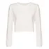 Camiseta Cropped Manga Longa Decote Careca