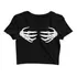 Camiseta Cropped Mão Caveira Blogueira Punk Rock Blusinha 