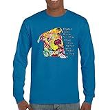 Camiseta Dean Russo Colorida Neon Dog Manga Longa How Large Your Soul Is, Azul, P