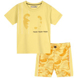 Camiseta E Bermuda Tigor Amarela Linha Premium