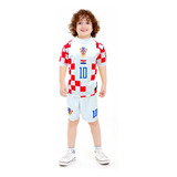 Camiseta E Calção Futebol Infantil Seleção Da Croacia Copa