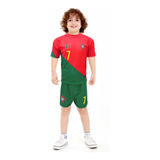 Camiseta E Calção Futebol Infantil Seleção De Portugal Copa