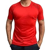 Camiseta Esporte Treino Academia Básica Masculino 100% Poliéster (p, Vermelho)