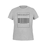 Camiseta Estampada Meus Boletos Camisa Masculina Cinza Tamanho:m