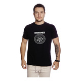 Camiseta Estampada Ramones Manga Curta Blusa Vários Looks