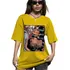 Camiseta Estilosa Instagram Woman Caveira Oversized Larga