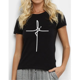 Camiseta Fé Feminina Gospel Religiosa Cruz Escrito Camisa 
