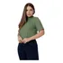Camiseta Feminina Algodão T-shirt Gola Bordado Flor No Ombro