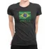 Camiseta Feminina Baby Look Bandeira Brasil Militar Branca
