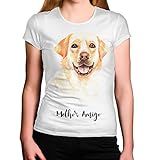 Camiseta Feminina Branca Cachorro Labrador Melhor Amigo (p)