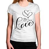 Camiseta Feminina Branca Love Escrita (g)