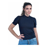Camiseta Feminina Canelada Gola