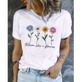 Camiseta Feminina Casual Com