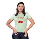 Camiseta Feminina Cherries Estampa