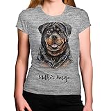 Camiseta Feminina Cinza Cachorro Rottweiler Melhor Amigo (as2, Alpha, S, Regular)