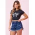 Camiseta Feminina Cropped Basic Planet Girls Preto