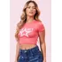 Camiseta Feminina Cropped Basic Planet Girls Rosa