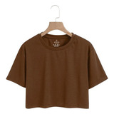 Camiseta Feminina Cropped Basica