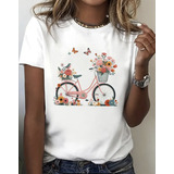 Camiseta Feminina Estampa Bike