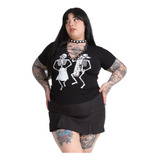Camiseta Feminina Halloween Caveiras