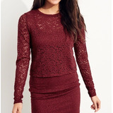 Camiseta Feminina Hollister Renda