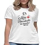 Camiseta Feminina Mãe Mais Descolada Do Mundo Blusa Camisa Cor:preto Com Cinza;tamanho:gg