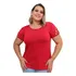 Camiseta Feminina Plus Size Manga Curta Detalhes De Perolas