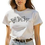 Camiseta Feminina T-shirt Borboletas Blusinha Plus Size Camisa Gugi Cf01-004 (branco, G2)