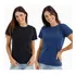 Camiseta Feminina Tshirt Kit 2 Com Peças Algodão Pima Blusa