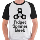 Camiseta Fidget Spinner Hand Geek Nerd Camisa Blusa Raglan