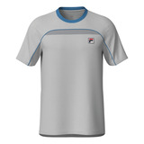 Camiseta Fila Backspin Short Sleeve Masculina - Cinza/azul F