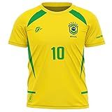 Camiseta Filtro Uv Infantil Brasil Canarinho Amarelo Torcedor Retrô Penta