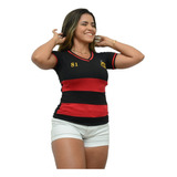 Camiseta Flamengo Feminina Bordada