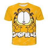 Camiseta Fofa Com Desenho Animado Do Garfield Para Crianças