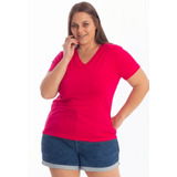 Camiseta Gola V Feminina Plus Size Princesa 3013.6.c1