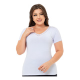 Camiseta Gola V Rendada