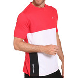 Camiseta Head Tênis Dry Masculina Vermelho E Branco Esportes