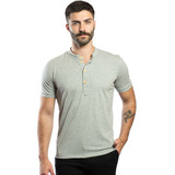 Camiseta Henley Gola Padre