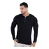 Camiseta Henley Masculina Slim Fit Básica Elastano 