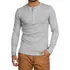 Camiseta Henley Slim Fit Manga Longa Gola Redonda Cinza