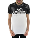 Camiseta Hollister Colorblock Floral Split Logo Branco
