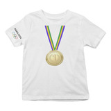 Camiseta Infantil Campeão Medalha De Ouro Olimpíadas