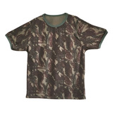Camiseta Infantil Camuflada Manga