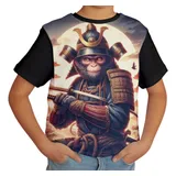 Camiseta Infantil Macaco Samurai