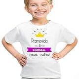 Camiseta Infantil Promovida A Prima Mais Velha Rosa Camisa Cor:branco;tamanho:2;gênero:unissex