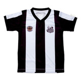 Camiseta Infantil Santos Branca Listras Oficial