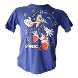 Camiseta Infantil Sonic Azul